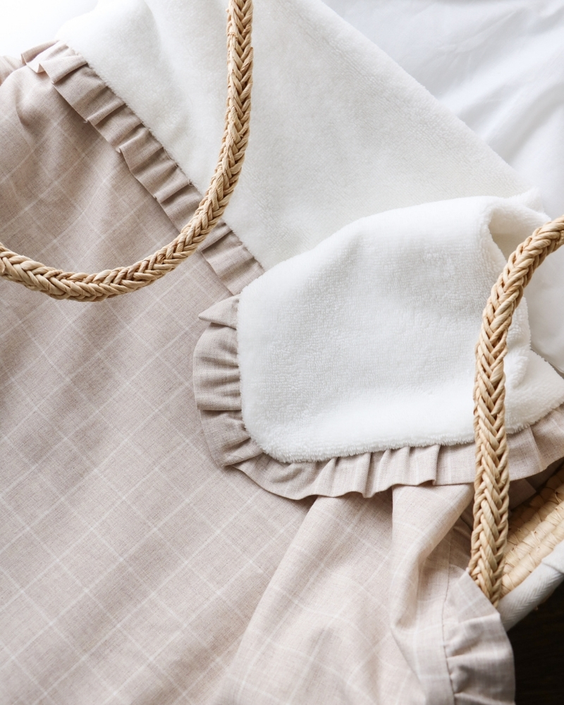Copertina bambù rouches beige - immagine 2